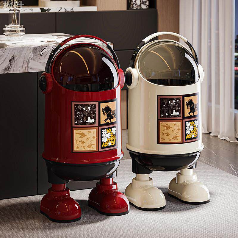 太空人客厅家用塑料新款轻奢高档厨房卧室化妆室高颜值创意垃圾桶