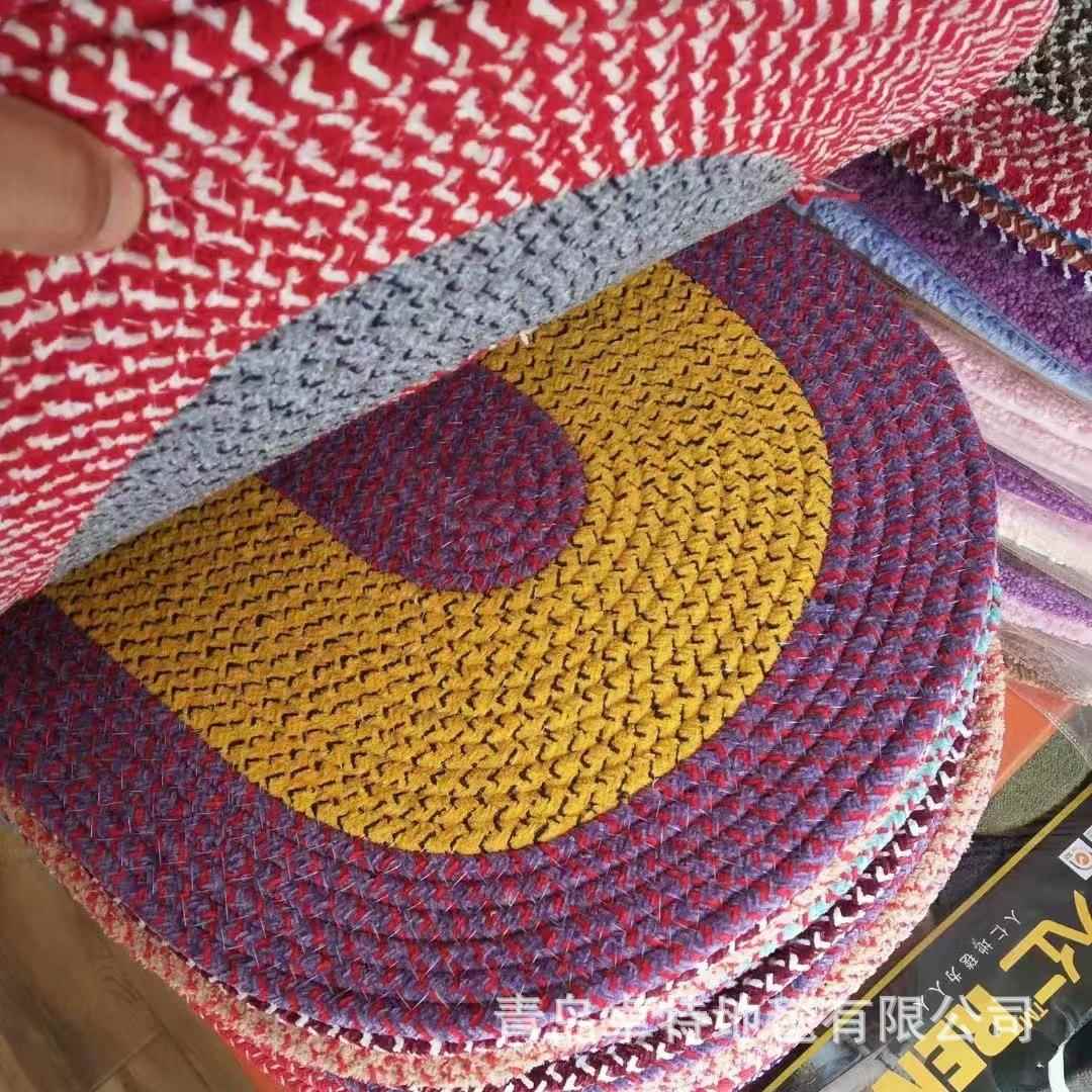 织小清新棉绳材OSG质室家用地毯卧厨房卫生间棉绳编椭圆地毯