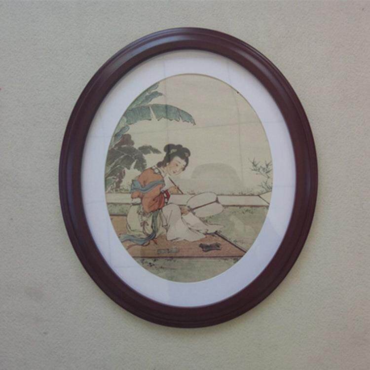 低价供应20寸欧式椭圆相框客厅组合画框简约复古照片悬挂相框