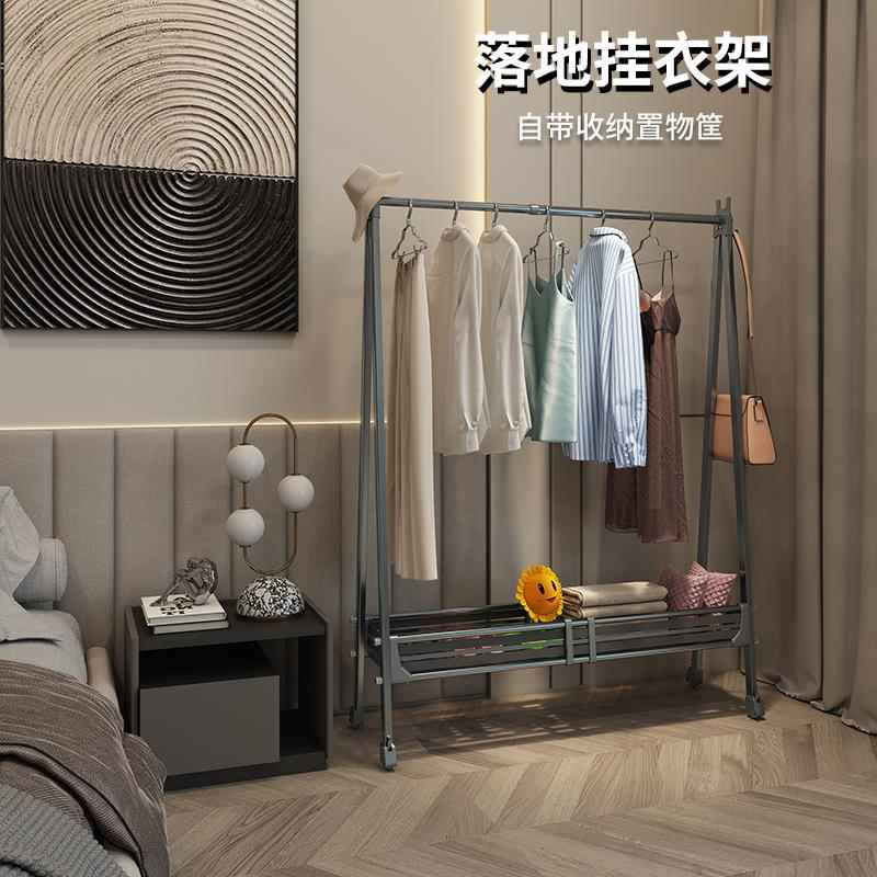 挂衣架床边落地临时放衣服神器晾衣架室内家用折叠卧室移动衣帽架