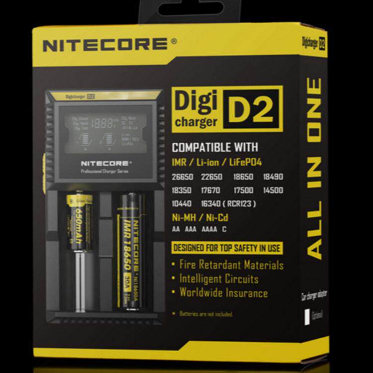 NITECORE奈特科尔D2充电器D418650智能液晶显示双槽智能充电器