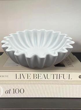 新款直销跨境现货凹槽荷叶边装饰碗客厅造型咖啡桌书架和控制台桌