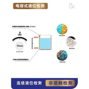 电容式非接触连续液位检测传感器外贴实时水位油位监测模块高精度