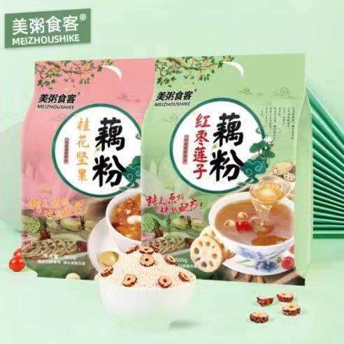 美粥食客红枣莲子桂花藕粉 即食代餐独立袋装冲调方便
