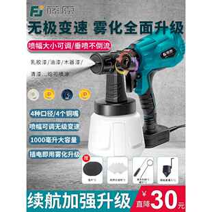 堡讯藤原电动喷漆枪220v插电式喷涂机乳胶漆油漆高压雾化拉车盖布