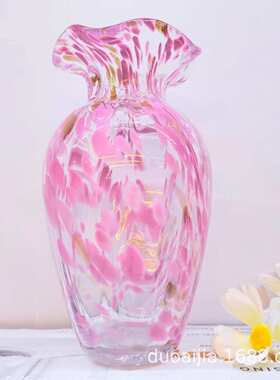 玻璃家居饰品北欧轻简约 热卖花瓶奢风 花瓶风创意粉色花瓶