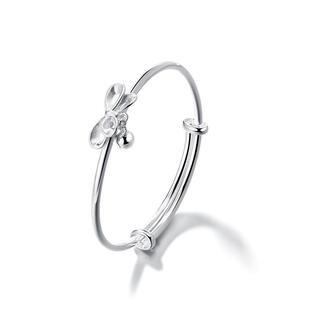 高档clect珂里蝴年蝶结银手镯女纯银轻9款银镯子99足心银实生日礼