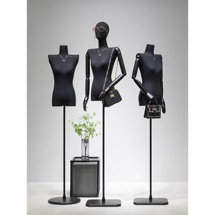 直人韩版黑色肩模特道具女服平装店橱窗人台偶角肩全身模特展示架