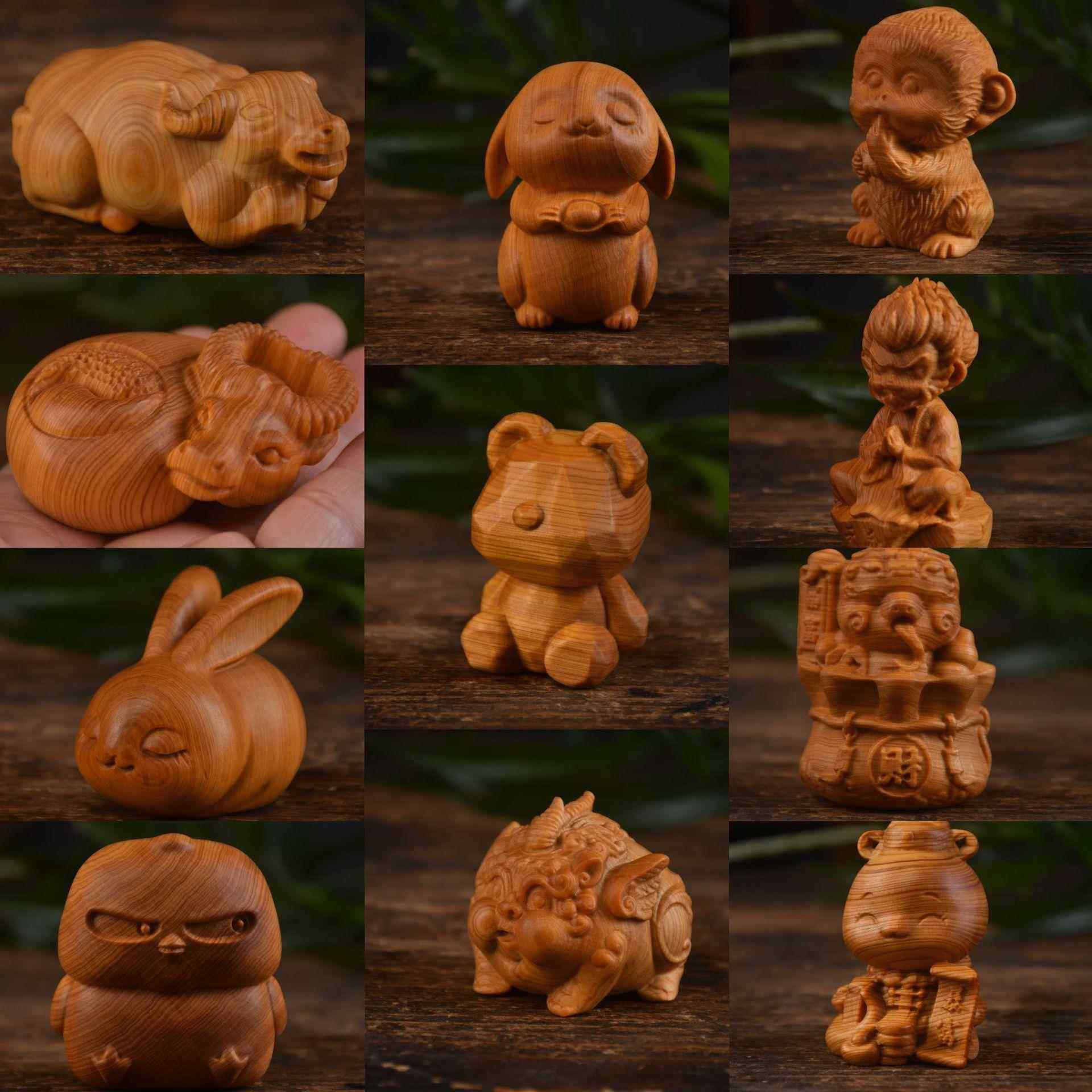 崖柏木雕哪吒貔貅蛇年大吉件文玩手把件茶桌茶宠木质工艺品摆件礼