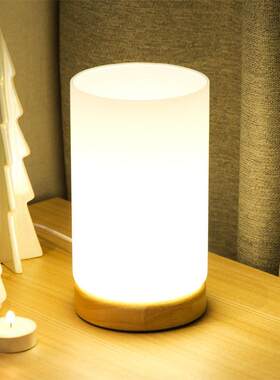 简约温馨LED台灯床头暖色小夜灯桌面小灯装饰日韩式USB插头氛围灯