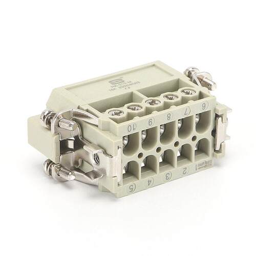 矩形航空插头插座 HA-010-M/F 10+PE 16A 重载连接器机械设备配件