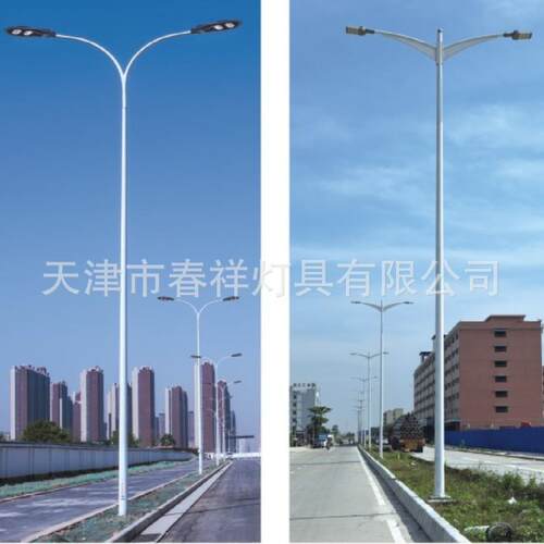 厂家生产灯杆LED灯杆双弯灯杆路灯杆14米双弯双臂杆乡村户外灯杆