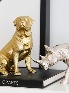 BJ77 现代轻奢风进口金属动物摆件客厅玄关电视柜桌面装饰品摆件