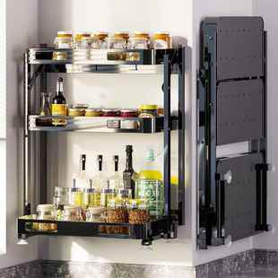 碗碟收纳架台面壁挂两用调料架 欧润哲免打孔厨房置物架折叠免安装