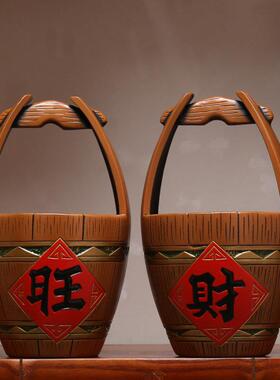 中国陶瓷入口大厅旺桶入口大门鞋柜钥匙储物摆件小装饰工艺品