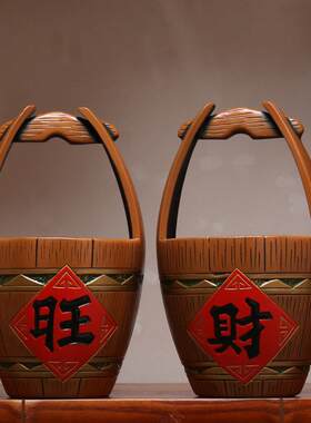 中国陶瓷入口大厅旺桶入口大门鞋柜钥匙储物摆件小装饰工艺品