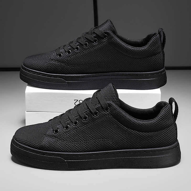 男鞋夏季透气2025新款布鞋男款休闲帆布板鞋男士纯黑色鞋子男单鞋,流行男鞋,休闲板鞋,淘宝优惠券,粉丝福利购,淘宝优惠卷