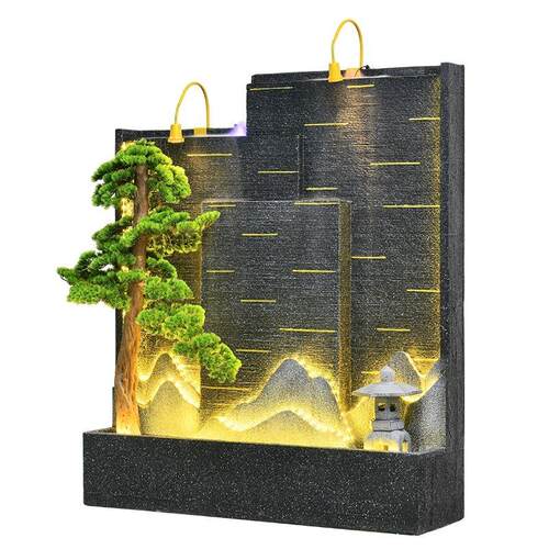新款水景墙屏风假山流水喷泉水幕墙隔断庭院户外背景墙造景观摆件