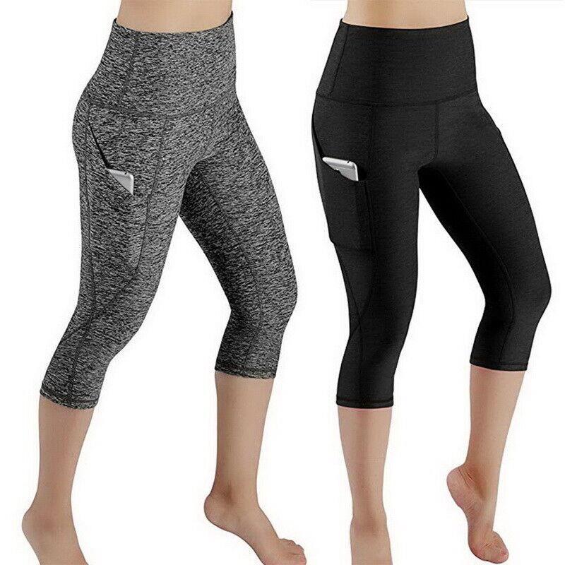 4Pack High Waisted Booty Sculpting Yoga Capris Compression