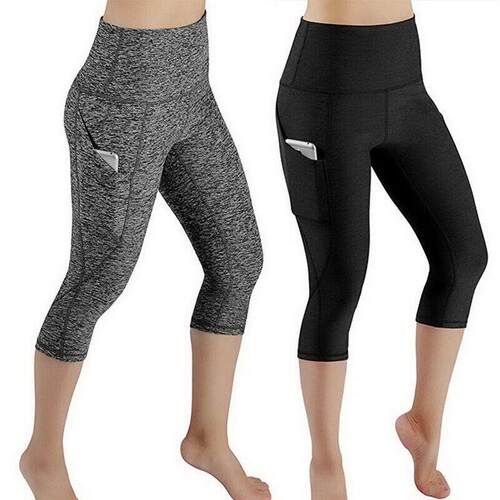 4Pack High Waisted Booty Sculpting Yoga Capris Compression