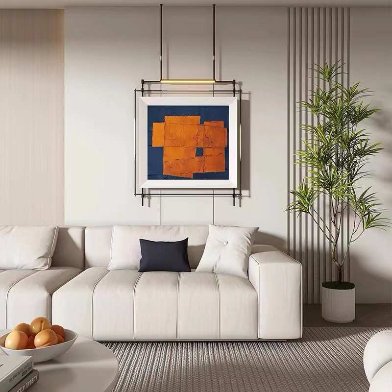 客厅装饰画不锈钢挂画复古风入户玄关立体装置画酒店餐厅挂画