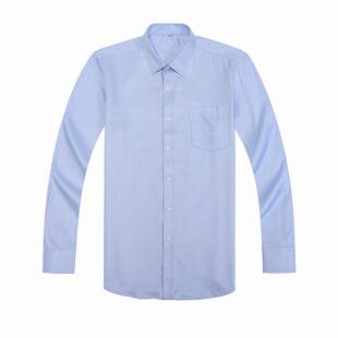 高档业农衣工长作服男式衬务银行行商服蓝色袖衬衫工作服夏季透气