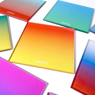 渐层色压克力板定制磨砂透明水波纹条纹隔断挡板广告装饰材料加工