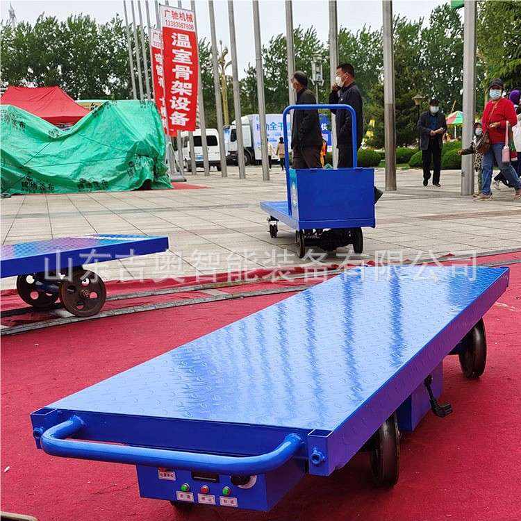 大棚用拐弯轨道车 棚内运菜小车 平板遥控电动运输车 - 实物图