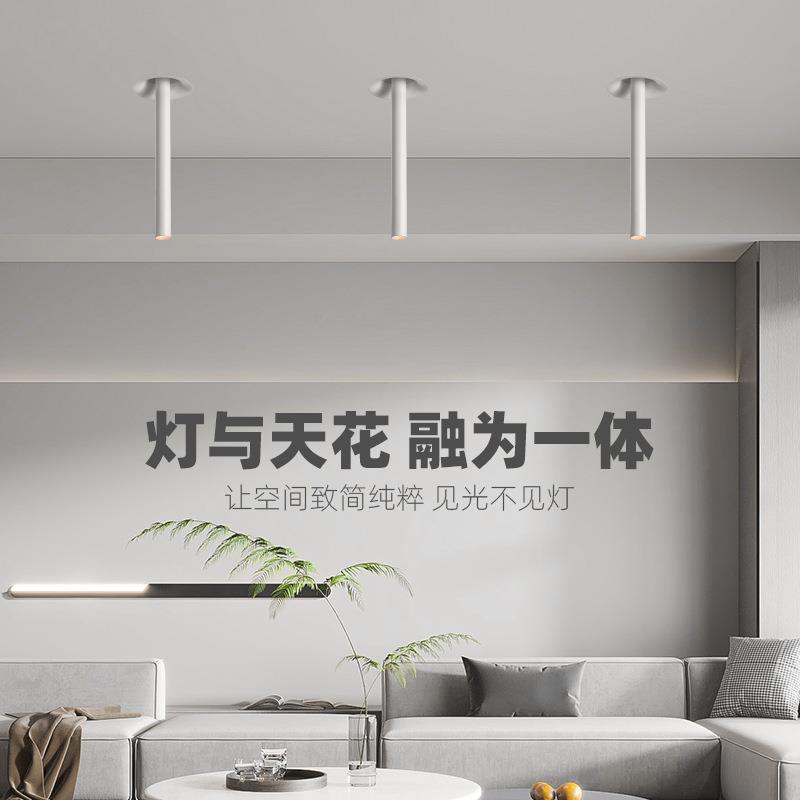 嵌入式石膏长杆长筒射灯摇摆伸缩玄关餐厅吧台个性氛围走廊过道灯