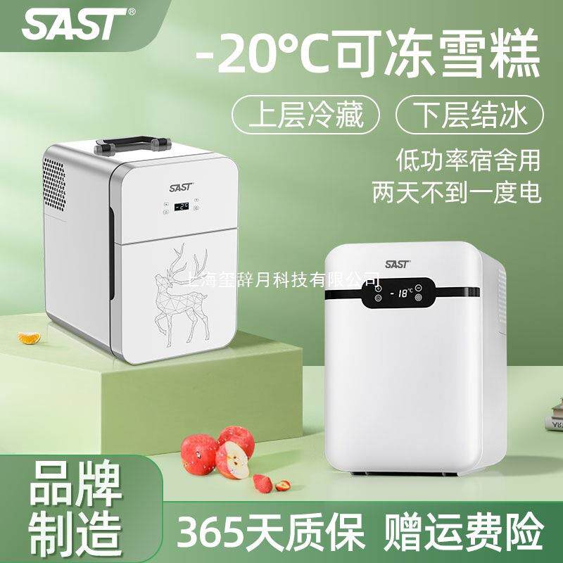 SAST车载迷你小冰箱宿舍出租房小型母乳单人用冷藏箱车家两用