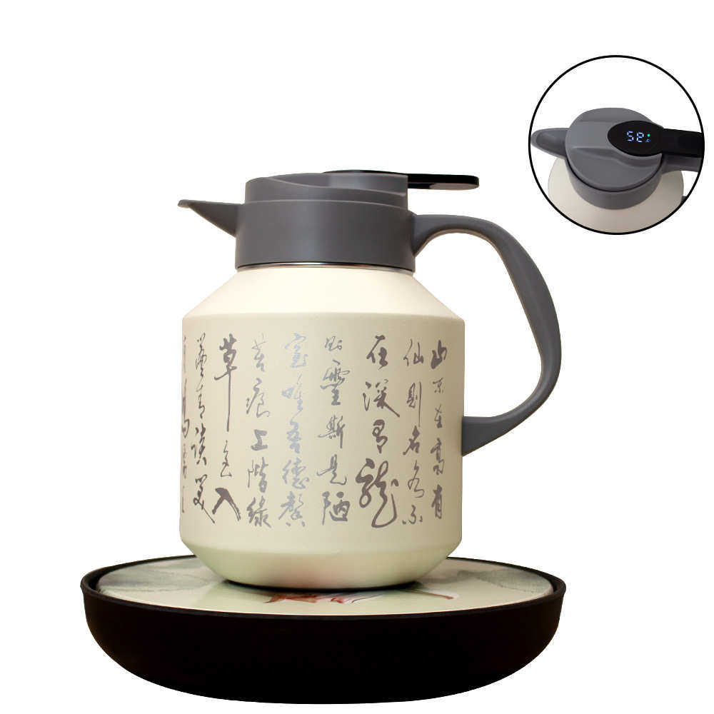 陶瓷内胆焖茶壶智能温显大容量长效保温壶茶水分离泡茶壶钛网焖壶,餐饮具,保温壶,淘宝优惠券,粉丝福利购,淘宝优惠卷