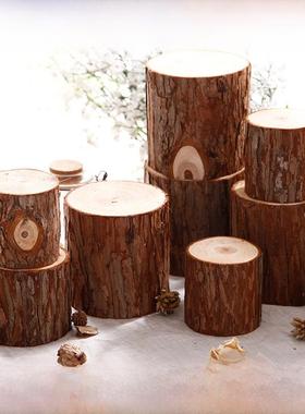 小木桩底座装饰品树桩树干原木杉树摄影摄影园艺木柱木墩装饰道具