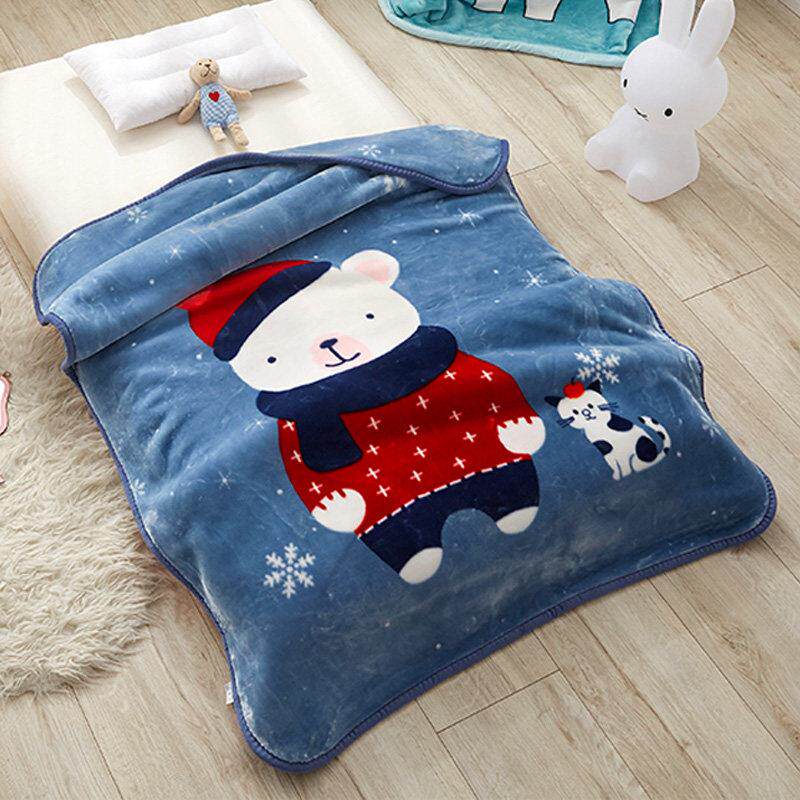 儿童云毯双层加厚小孩毛毯秋冬季幼儿园宝宝午睡被子婴儿车小毯子