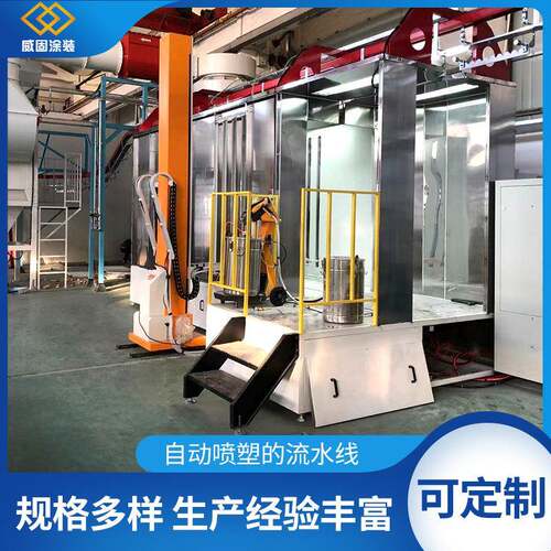 威固粉末喷涂设备喷粉生产线防爆粉房金属表面处理自动喷塑流水线