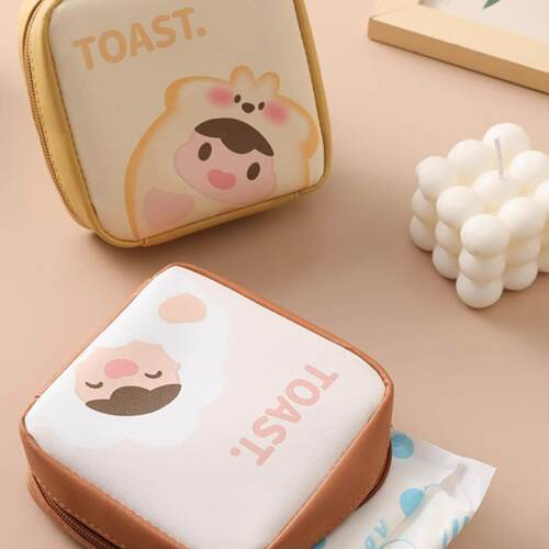 A large capacity menstrual pad storage bag, a cute and porta