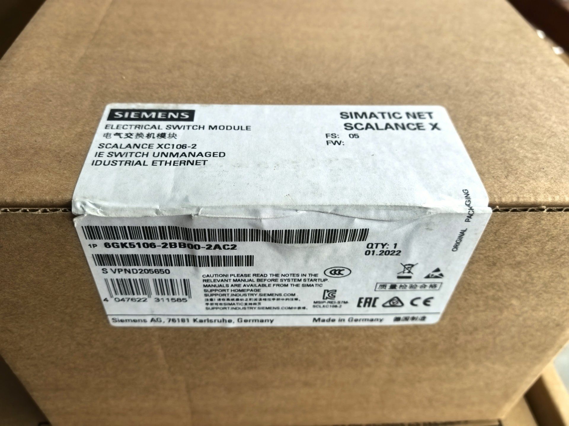 6GK5106-2BB00-2AC2全新原装正品保内全新未开