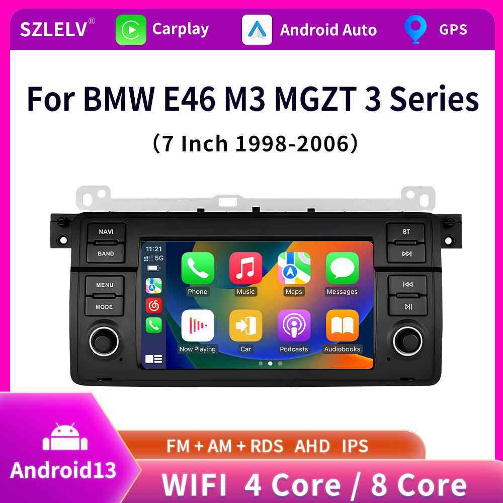 适用宝马3系E46安卓车载导航仪中控屏汽车收音机大屏Carplay Auto