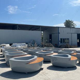 玻璃钢户外三角花盆座椅小区广场异形花池公共休息椅大型商场树池