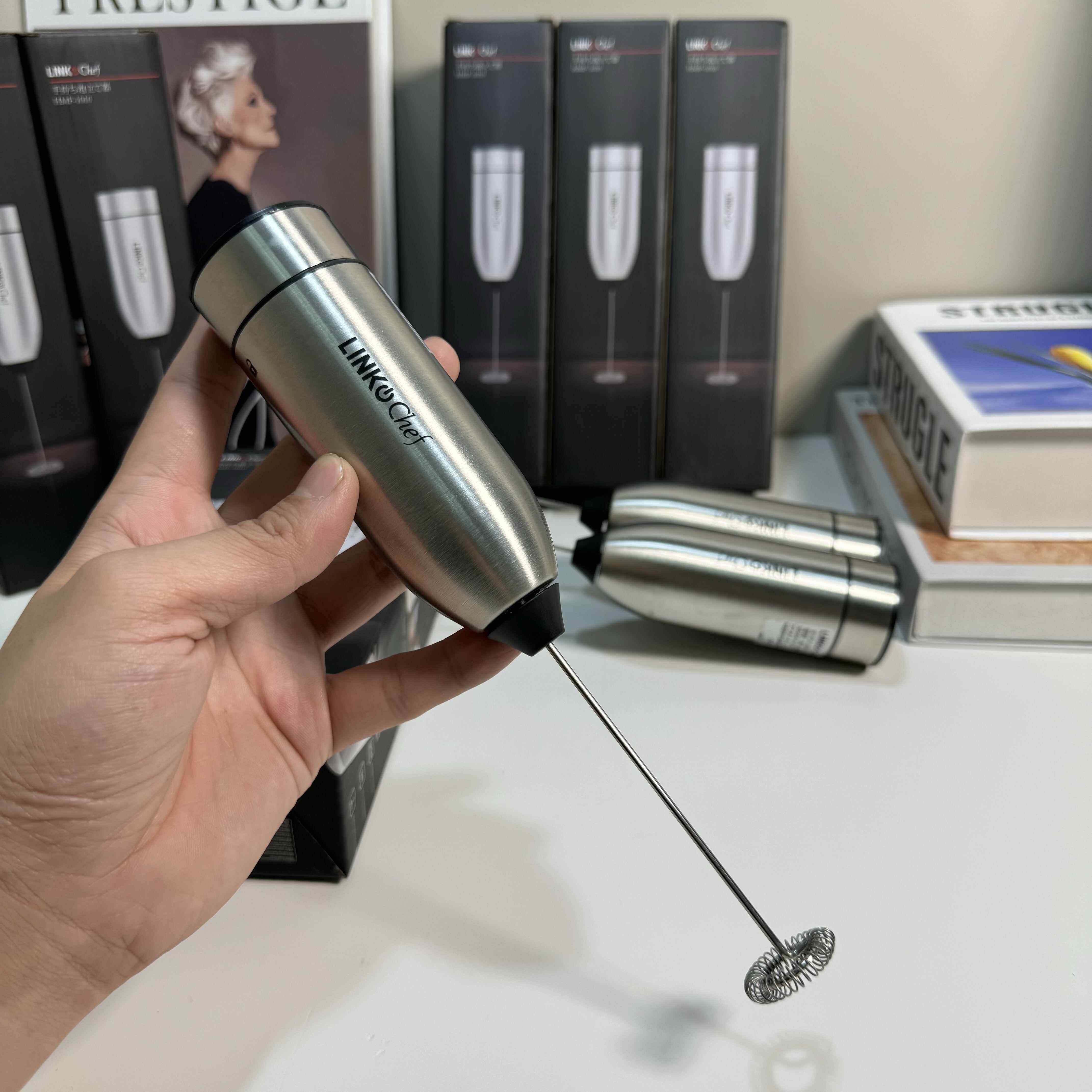 出口日本电动打蛋器家用304不锈钢全金属小型自动奶油奶泡搅拌棒