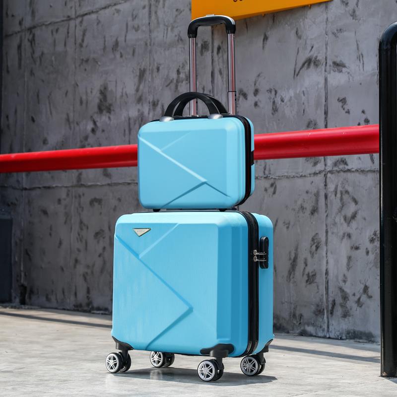 高档18寸行密李箱子母轻小便学生拉杆箱迷你万向轮6码箱子可爱1小