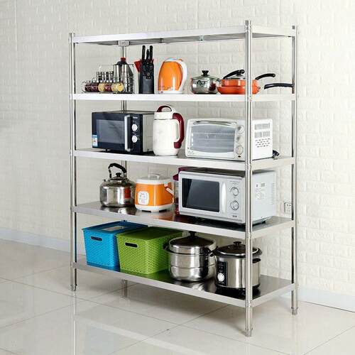 不锈式钢架厨房置物TVC架落地层收纳架储杂架物架4层5货多架阳台