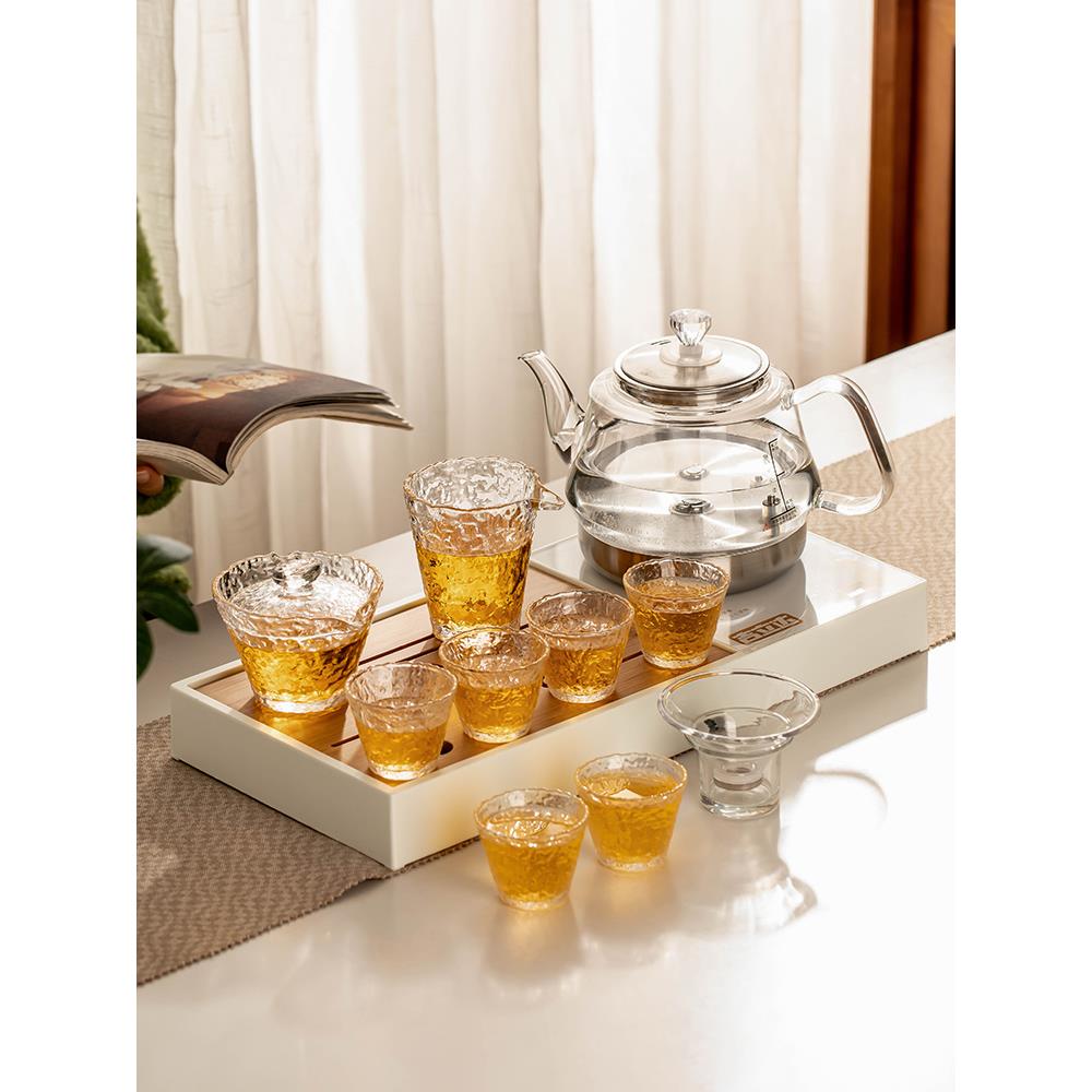 玻璃茶具套装全自动一体茶盘家用电陶炉煮茶办公室小型茶台烧水壶