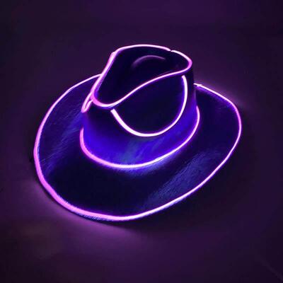 Wireless Disco Luminous Led Bride Cowgirl Hat Glowing Light