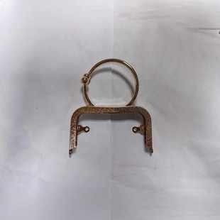 130*75金色双吊耳12孔压花手挽袋抓钱银包用口金五金铰夹配件