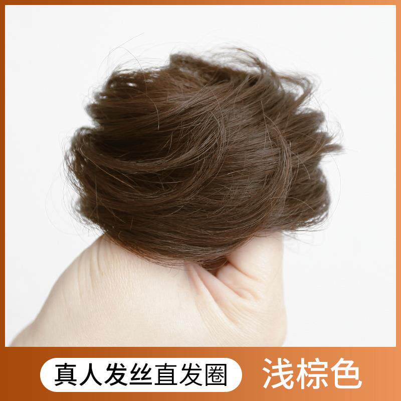 正品发丸子头 包蓬自然真假发松花苞头仿真凌乱盘发发包半丸子盘