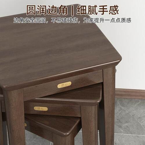 櫈子椅子家用QTJX01实木高凳餐桌凳熙子木方凳板凳圆凳可长叠放登