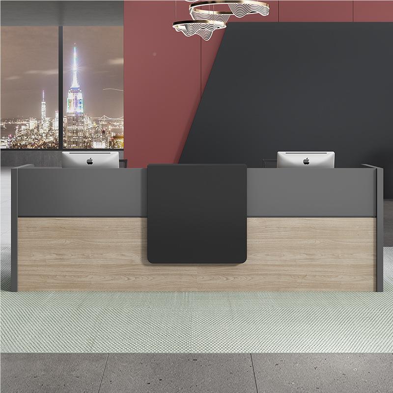 办公前台公台司接待简约现台代咨B4M3D1n6询吧台板式收银迎宾柜台