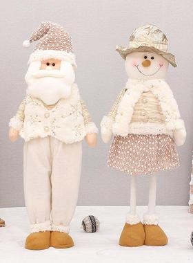 厂家cmHX-21041米金色布8可伸缩圣诞老人0雪人公仔玩艺偶场景装饰