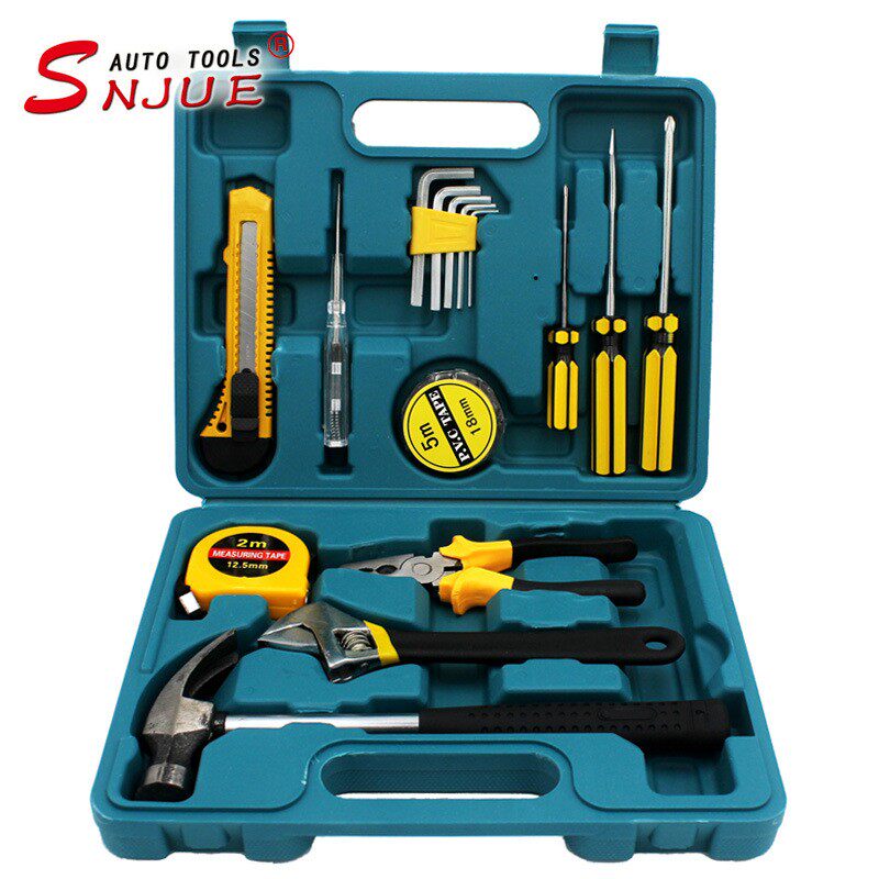 五金工具16件套礼品组合工具箱车家维修工具套装锤子扳手B款8016G