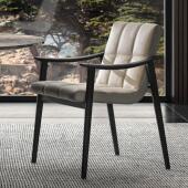 意式 极简Fynn餐椅高端真皮实木布艺芬恩椅饭厅白蜡木设计师家用